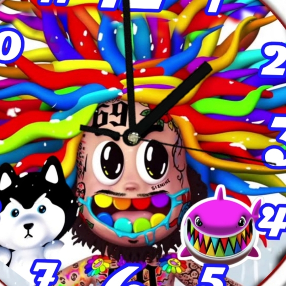 Tekashi shark n dog led clock - Picture 4 of 6